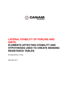 LATERAL STABILITY OF PURLINS AND GIRTS: ELEMENTS
