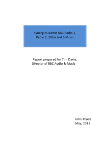 Synergies within BBC Radio 1, Radio 2, 1Xtra and 6 Music