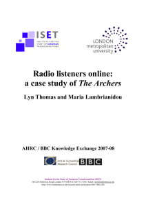 Radio listeners online - A case study of The Archers