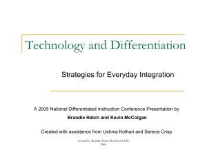 Technology and Differentiation