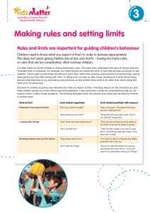Making rules and setting limits