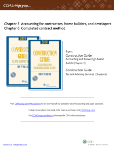Accounting for contractors, home builders