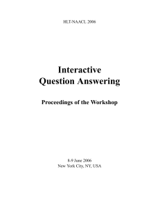 Proceedings of the Interactive Question Answering Workshop at HLT