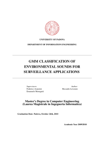 gmm classification of environmental sounds for surveillance