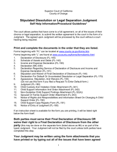 Stipulated Dissolution or Legal Separation Judgment