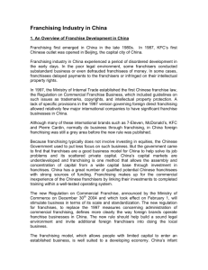 Franchising In China - International Franchise Association