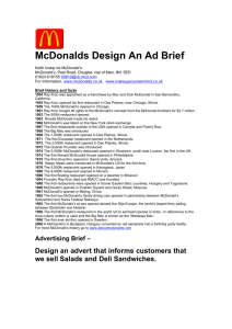 McDonalds Design An Ad Brief