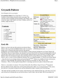 Gwyneth Paltrow - Wikipedia, the free encyclopedia