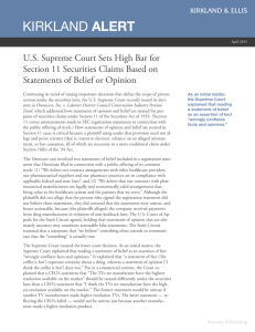 U.S. Supreme Court Sets High Bar for Section 11