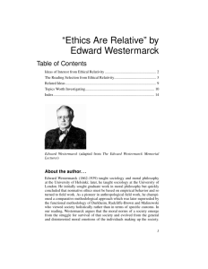 “Ethics Are Relative” by Edward Westermarck