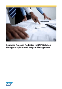 Business Process Redesign in SAP Solution Manager Application