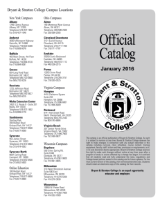 Official Catalog - Bryant & Stratton College