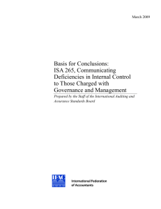 Basis for Conclusions: ISA 265, Communicating