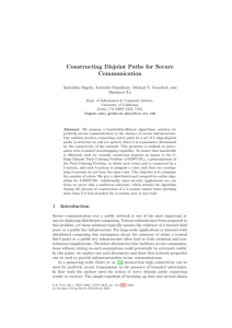 LNCS 2848 - Constructing Disjoint Paths for Secure Communication