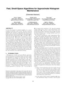 Fast, Small-Space Algorithms for Approximate Histogram Maintenance