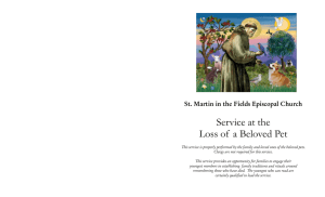 Service at the Loss of a Beloved Pet - St. Martin-in-the