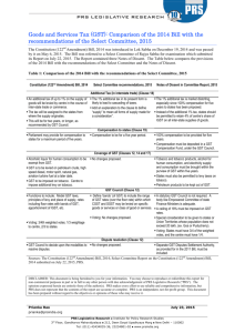 Goods and Services Tax (GST): Comparison of the 2014 Bill with the