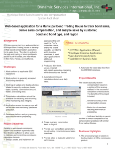 Municipal Bond Sales Incentive and compensation System Fact