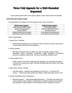Three Fold Appeals for a Well Rounded Argument