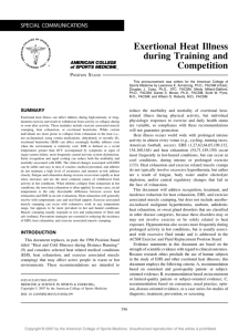 Exertional Heat Illness during Training and Competition