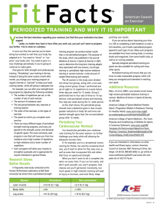 Periodized Training and Why iT is iMPorTanT