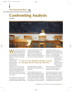 Confronting Analysis