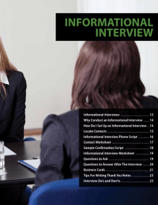 INFOrmATIONAL INTErvIEW - Career Connection