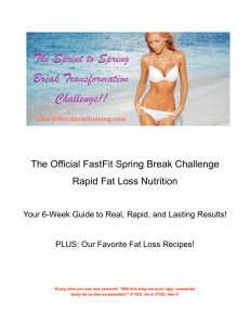 The Official FastFit Spring Break Challenge Rapid Fat Loss Nutrition