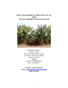 pest management strategic plan for banana production in hawaii