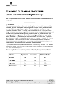 SOP - Use and care of the compound light microscope