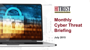 HITRUST Monthly Briefing July 2015