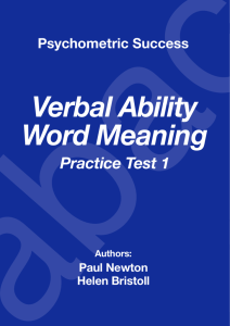Verbal Ability Word Meaning - Practice Test 1