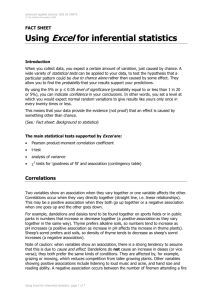 Using Excel for inferential statistics