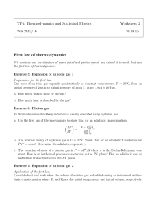 TP4: Thermodynamics and Statistical Physics Worksheet 2 WS 2015
