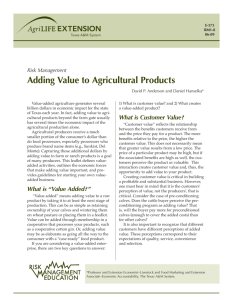 Adding Value to Agricultural Products