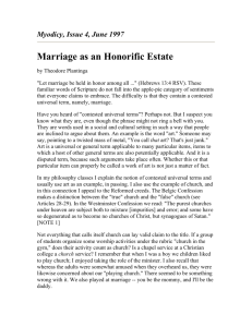 Marriage as an Honorific Estate