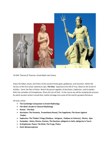 10-650: Themes & Theories: Greek Myth into Drama Enjoy the follies