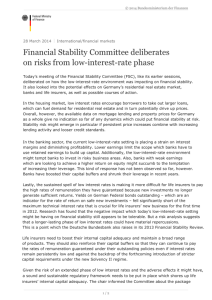 Financial Stability Committee deliberates on risks from low