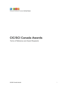 CIC/SCI Canada Awards - The Chemical Institute of Canada