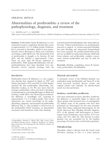 Abnormalities of prothrombin: a review of the pathophysiology