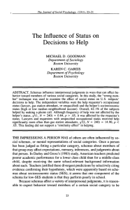 The Influence of Status on Decisions to Help