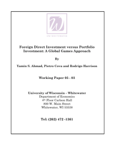 Foreign Direct Investment versus Portfolio Investment