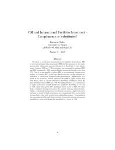 FDI and International Portfolio Investment % Complements or