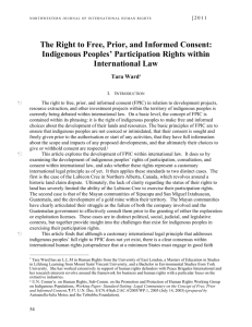 The Right to Free, Prior, and Informed Consent