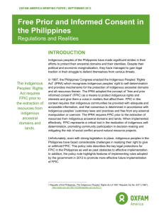 Free Prior and Informed Consent in the Philippines