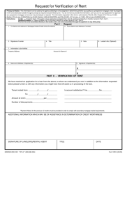 Request for Verification of Rent