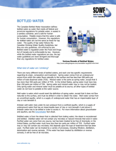 Bottled Water - Safe Drinking Water Foundation