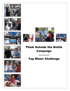 Think Outside the Bottle Campaign ———— Tap Water Challenge