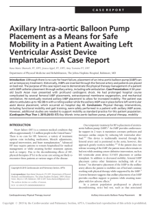 Axillary Intra-aortic Balloon Pump Placement as a Means for Safe