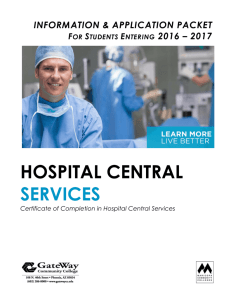 hospital central services - GateWay Community College